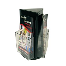 Deflecto Brochure Holder DL Counter Top Rotating Black