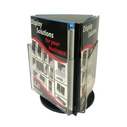 Deflecto Brochure Holder A4 Counter Top Rotating Black