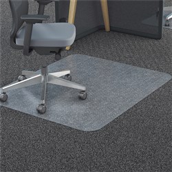 MARBIG POLYCARBONATE CHAIR MAT NOTCHED BASED FOR MEDIUM PILE CARPET 120 X 150CM CLEAR