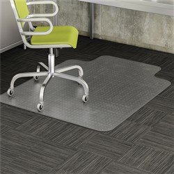 MARBIG DURAMAT CHAIR MAT NOTCHED BASED FOR LOW PILE CARPET 90 X 120CM CLEAR
