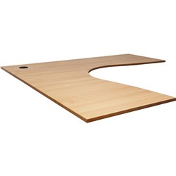 RAPIDLINE CORNER WORKSTATION TOP ONLY 1800/1800W X 700D X 25MMD WITH CABLE PORT BEECH