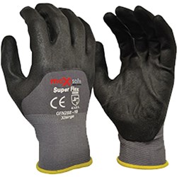 Maxisafe Supaflex Gloves With 3/4 Micro Foam Coating Extra Large Black