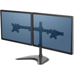FELLOWES PROFESSIONAL SERIES FREESTANDING DUAL HORIZONTAL MONITOR MOUNT BLACK