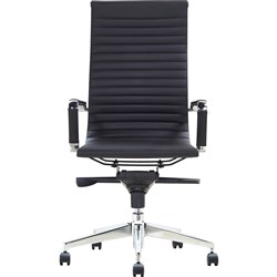 NAPLES EXECUTIVE HIGH BACK CHAIR WITH ARMS BLACK PU
