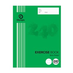OLYMPIC E2824 EXERCISE BOOK 225 X 175MM 8MM RULED 240 PAGE