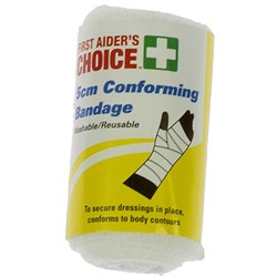 First Aider's Choice Conforming Bandage 5cm Wide White